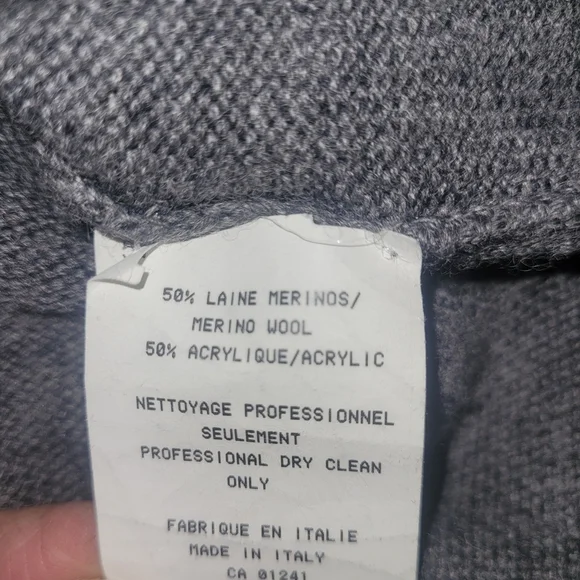 Simons Importation D'Italia Gray Knit Wool Blend Short Sleeve Cardigan L - Picture 7 of 7